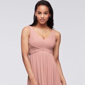 David’s Bridal Mesh Bridesmaid Dress with Cowl Back (color Ballet) (size 2)